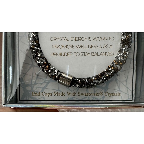 Crystal Energy SWAROVSKI Amber style End Crystal Coil Wrap Bracelet /Earring Set - Picture 10 of 12